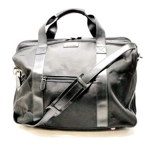 GUCCI Black Nylon and Leather Travel Duffle Large Crossbody